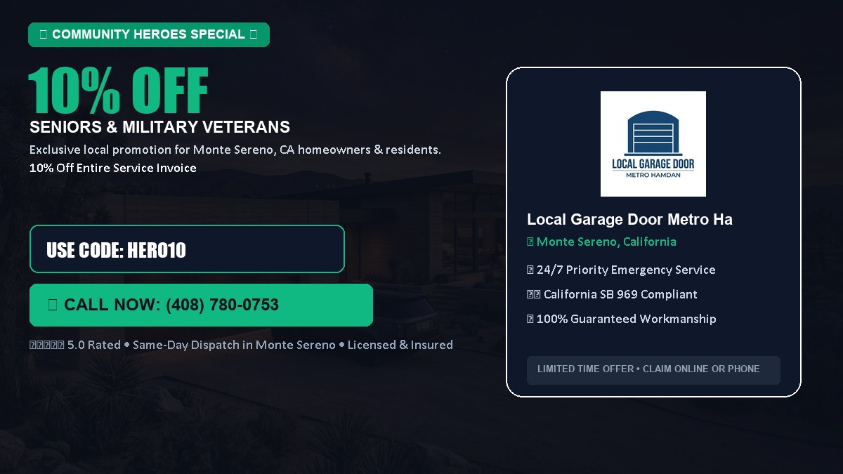 10% OFF Senior Citizens (65+) & Military / Veteran Community Discount in Monte Sereno, CA
